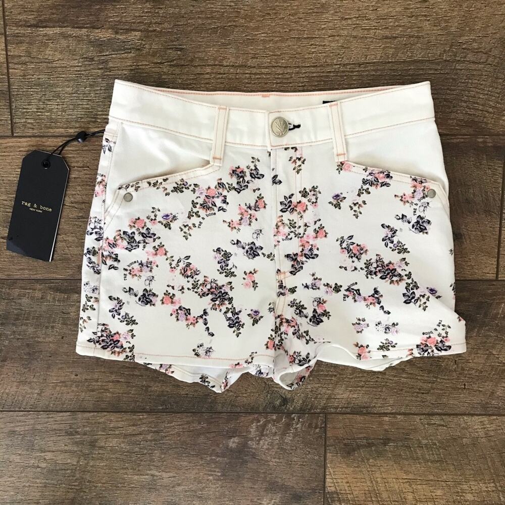 Rag & Bone Micro Floral Ellie Denim Shorts